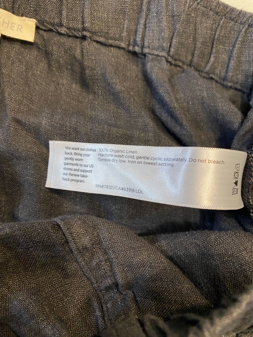 Eileen Fisher graphite grey 100% organic linen Délavé cargo skirt - Picture 10 of 11